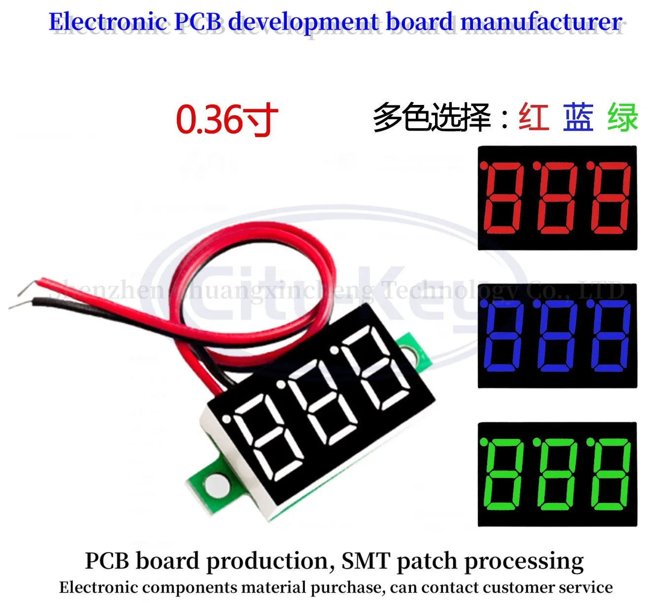 0.36 Inch DC 0-32V LED Mini Digital Voltmeter Blue/red/green LED Display Volt Meter Gauge Voltage Panel Meter 2 wires