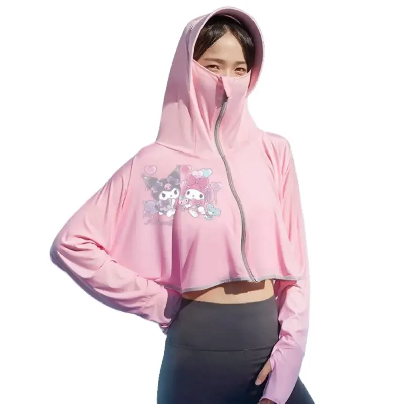 Miniso Melody Kuromi Sun-Proof Clothing Sanrio Summer Cool Female Korean Streetwear LongSleeve Thin Breathable Kawaii New Jacket