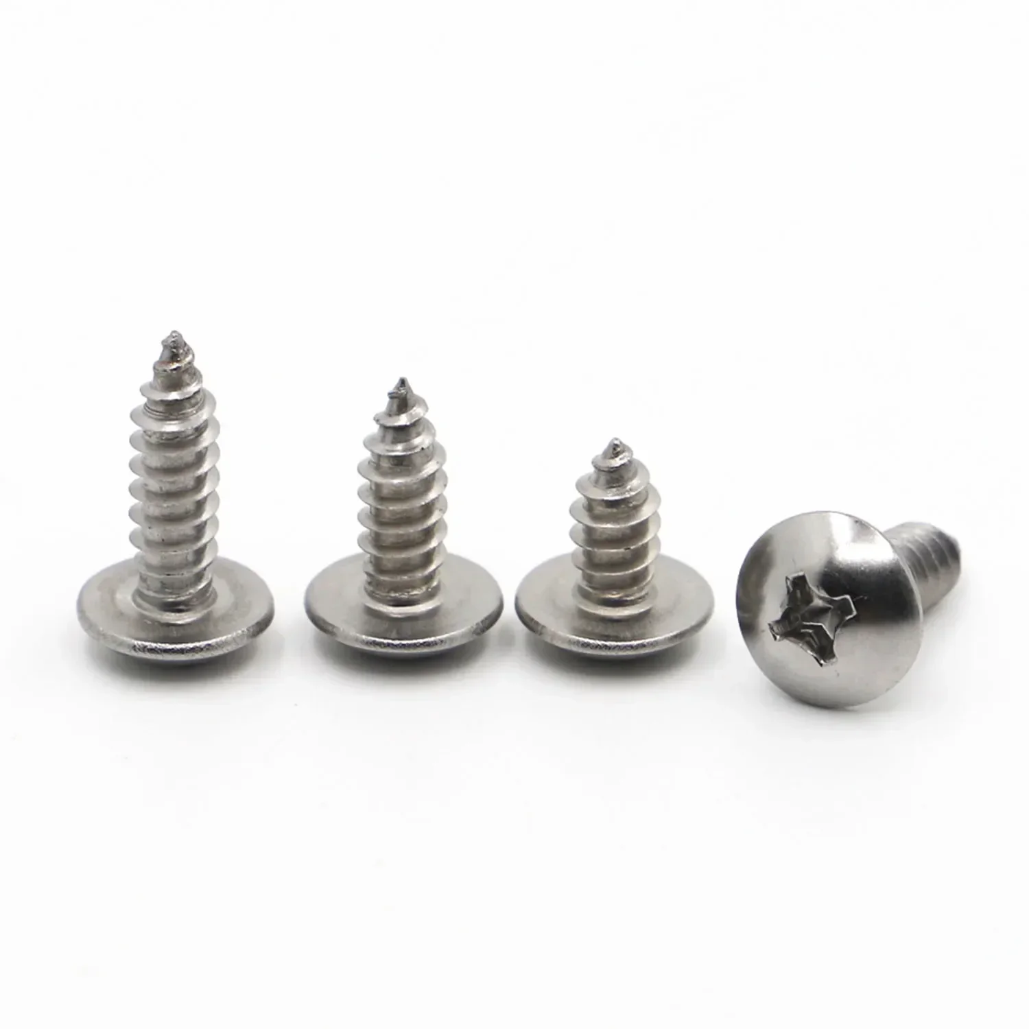 10/20pcs M3 M4 M5 M6 304 Stainless Steel Self-tapping Truss Screws Round large Flat Round Head Cross Mushroom Phillips Screws