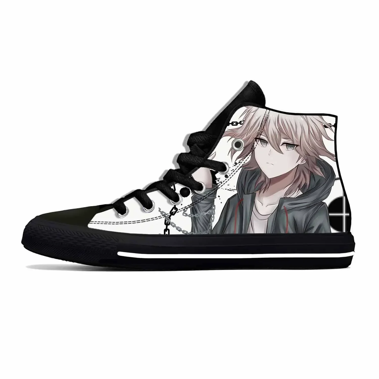 Hot Summer Anime Cartoon Game Danganronpa Komaeda Nagito Casual Cloth Shoes High Top Men Women Sneakers High Help Board Shoes