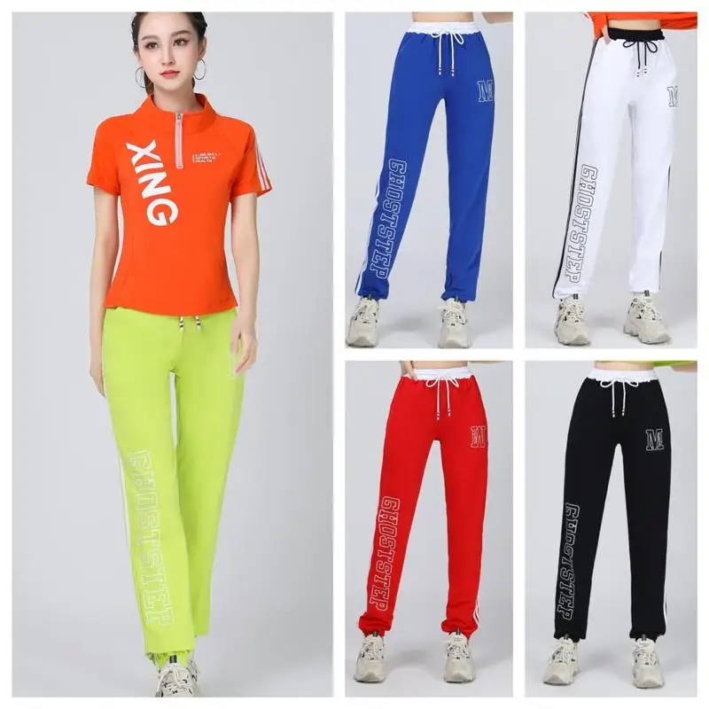 

Faionable Fitn танцевальные брюки повседневная тренировочная одежда длинные брюки для утренних упражнений и выступлений женская спортивная одежда