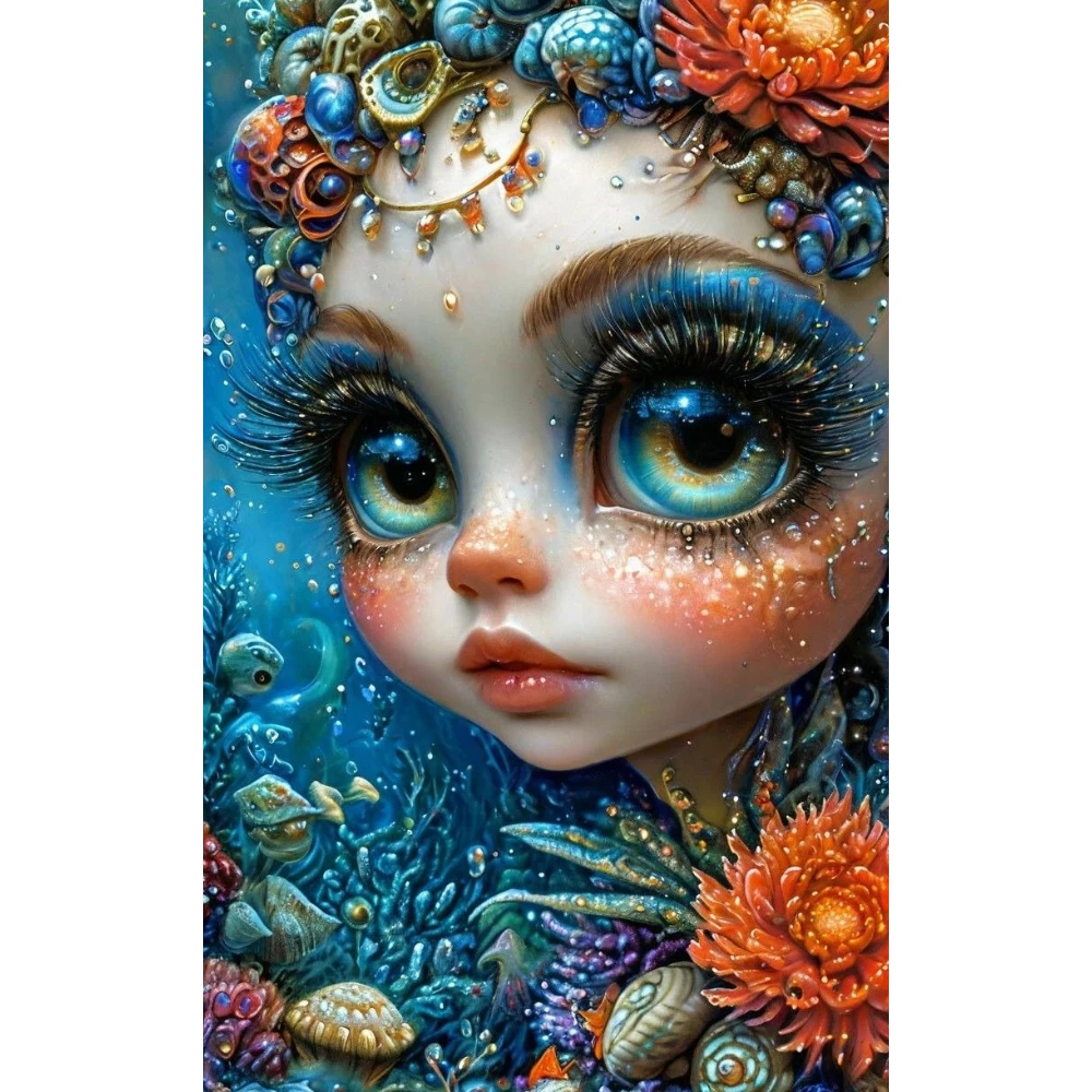 

Big-eyed Girl Portrait 500/1000/1200/2000 PCS Jigsaw Puzzles Family Activity Relaxing Games for Living Room Home Decor Gift