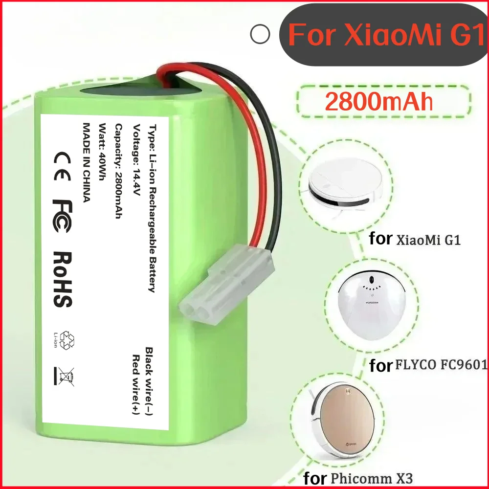 

For XIAOMI MIJIA Mi Robot Vacuum-Mop Essential G1 MJSTG1, SKV4136GL H18650CH R30 R35 4S1P 14.4V 2800mAh Li-ion Battery Pack