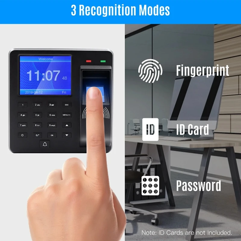 Access Control Attendance Machine Fingerprint/Password/ID Card Identification With 2.4-Inch Screen Employee Recorder Easy To Use