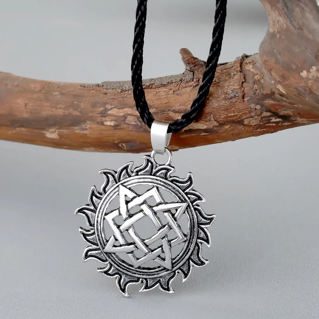 CHENGXUN Viking Solar Amulet pendant Necklace Nordic Charm Slavic Star Lada Sign Pendants Talisman Punk Style Collar Jewelry