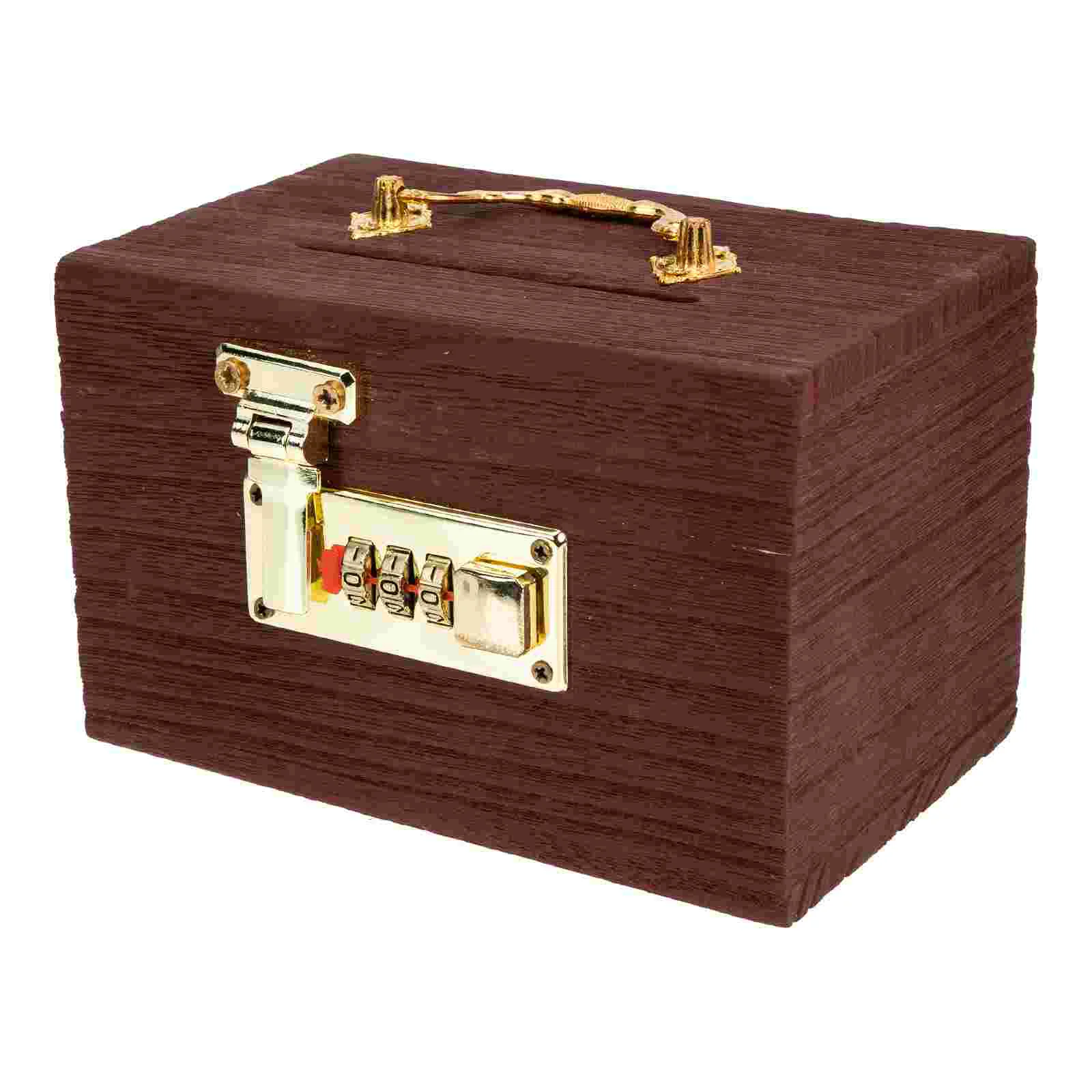 

Retro Money Box Gifts Wood Coin Bank Multi-function Multifunction Treasure Chest Vintage Case Decorative Wooden Pirate Child