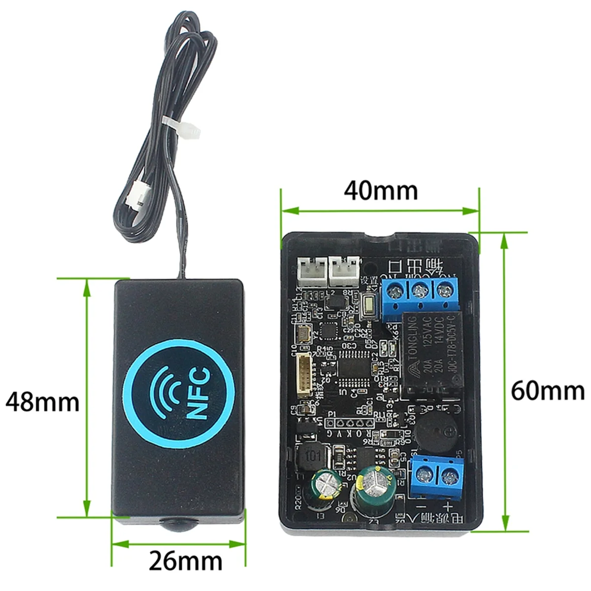 AA98 Fingerprint Access Controller NFC Electric Lock Control Relay Module IC Card Induction Switch S2 Fingerprint and NFC