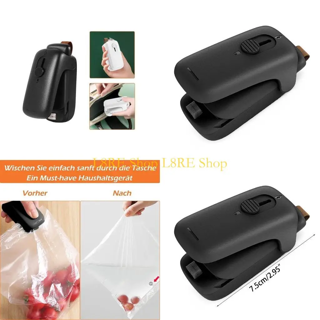 L8RE 휴대용 열 실러 핫 씰 기계 열 씰 미니 푸드 실러 플라스틱 가방 식품 보관 백을위한 플라스틱 재료