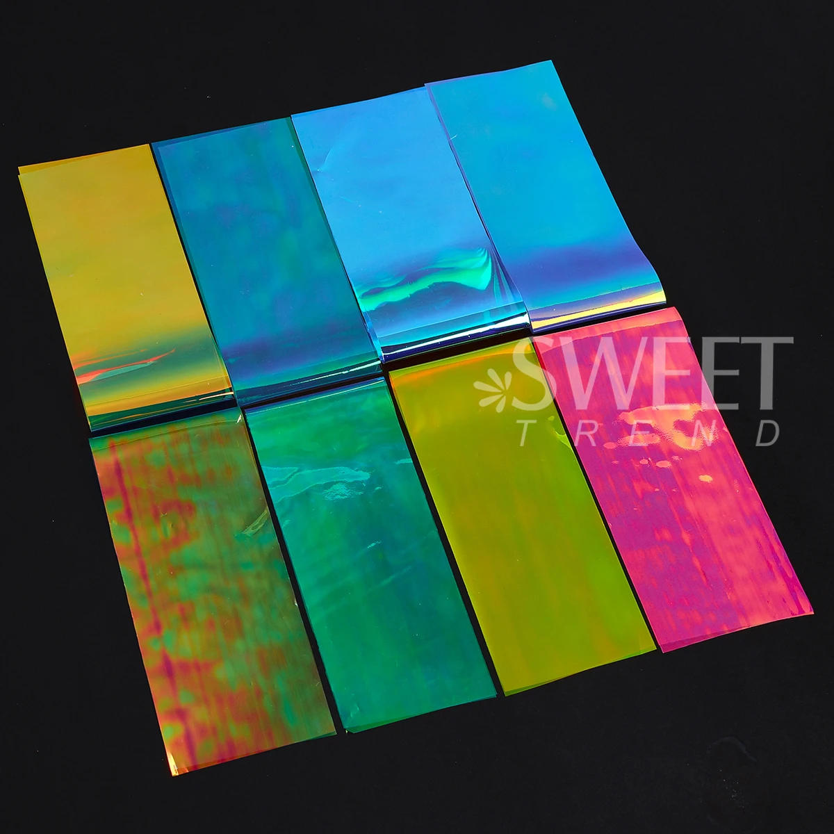 8 قطعة/الحقيبة الخيال السلوفان مسمار الفن الديكور قزحي الألوان أورورا رقائق يلتف التسلق ورقة DIY بها بنفسك مجوهرات أنيقة مانيكير المنزلق #5