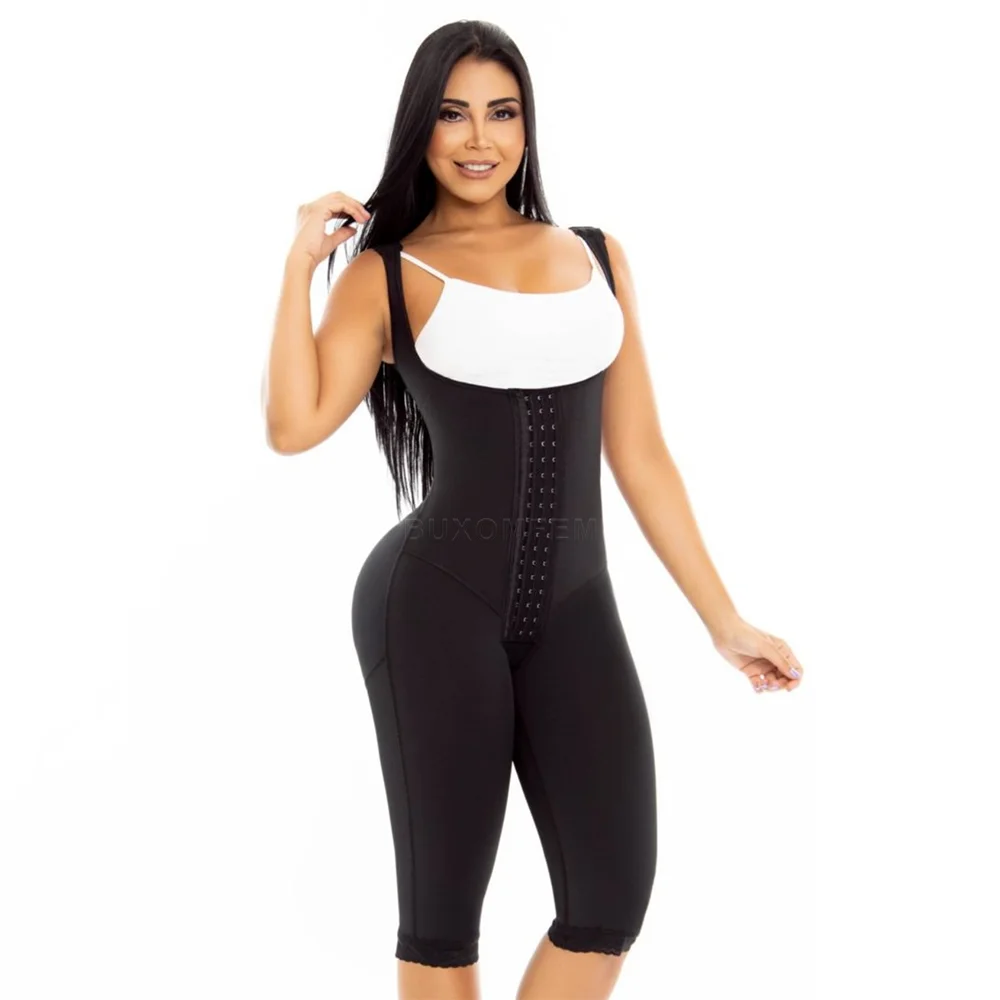 

Liposculpture Girdle Mid-Leg 3 Fajas Colombianas High-Backed Full-Body Adjustable Waist Shaper and Butt Lifter with Shoulder