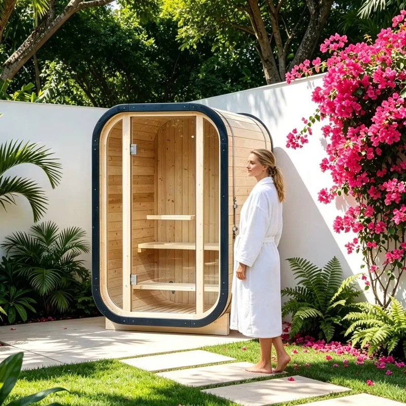 Outdoor DIY Sauna Heater Suit Box Panoramic Glass Sturdy with Accessories for Family Garden Custom