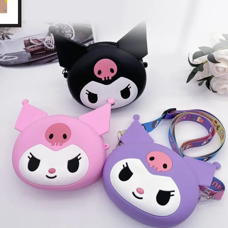 3D Funny Sanrio Crossbody Bag Kuromi Silicone Bag Cute Messenger Bag Cartoon Coin Purse Children's Toys Gift