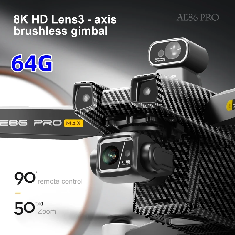 AE86 PRO MAX GPS Drone Professional 8K HD ESC كاميرا 5G FPV WiFi مع 3 محاور Gimbal Flight 28 دقيقة بدون فرش أجهزة الاستقبال عن بعد 8 كجم #1