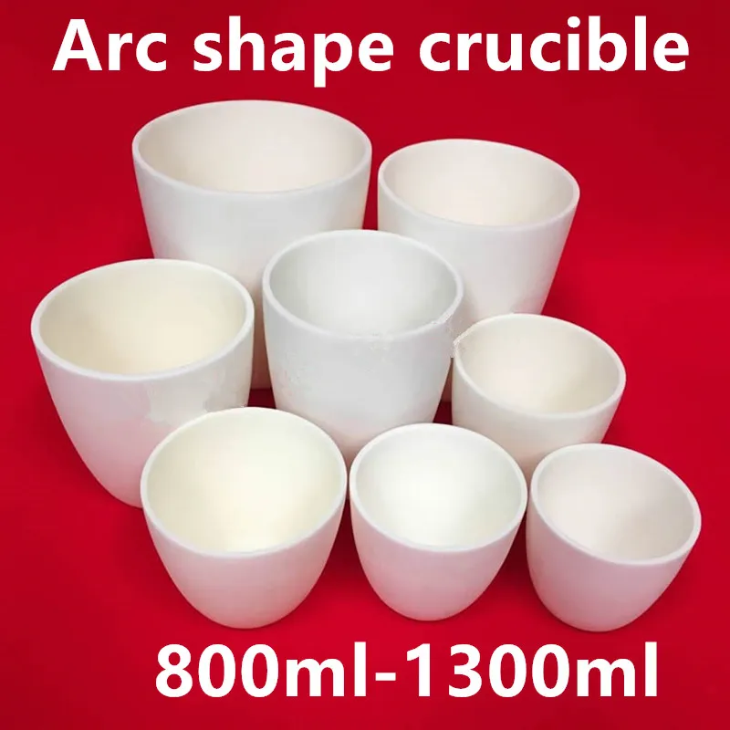 

800ml 1300ml 99% pure alumina corundum crucible / Al2O3 ceramic crucible / Sintered crucible for melting arc-shaped