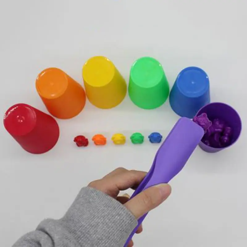 Rainbow Counting Sorting Color Sorting Counting Counting Toy D5QF