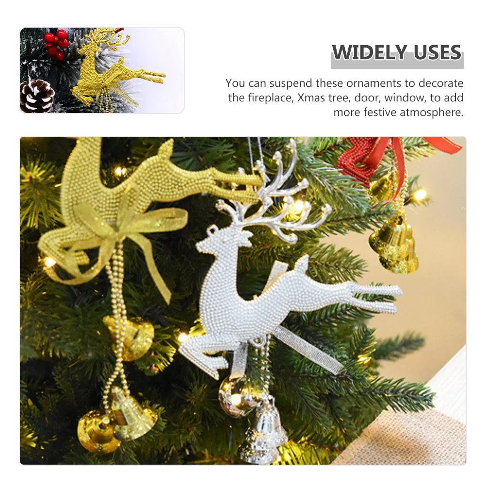 

6 Pcs Christmas Baubles Hanging Mini Decoration Xmas Ornaments Decorations Reindeer Bell Household