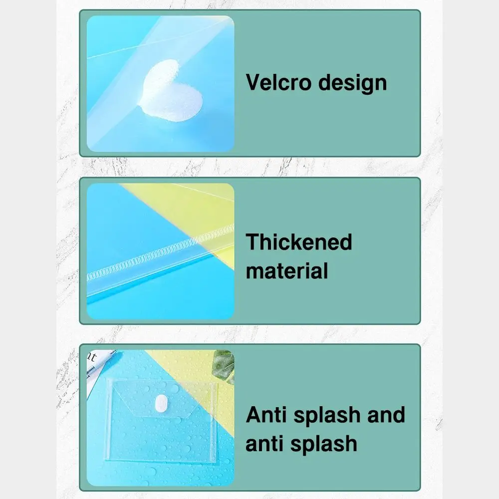 Thickened A4/A5/A7/A8 File Folder Transparent Plastic Document Folder Waterproof Stationery Bag Gift