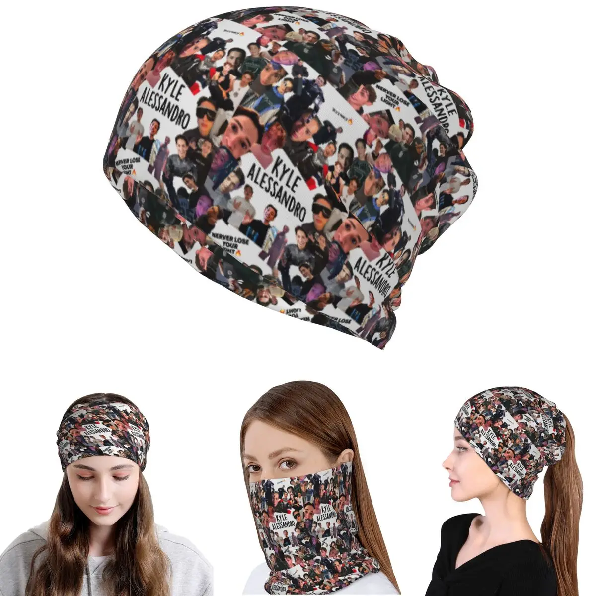 

Kyle Alessandro Bandana Neck Gaiter Face Scarf Multi-use Headwear Beanies Hat Unisex Adult Washable