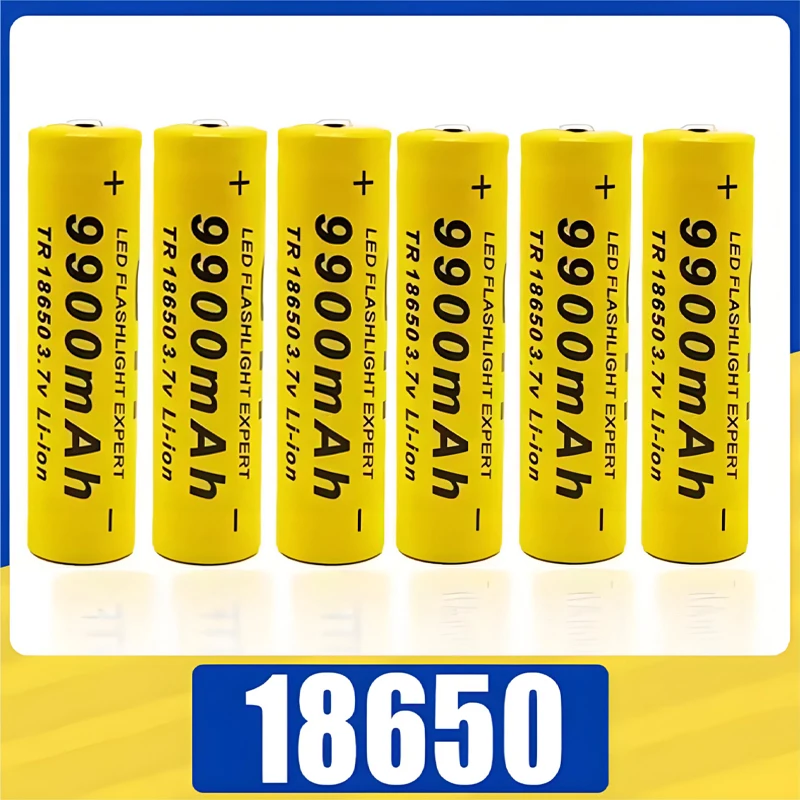

Original 18650 3.7v Lithium ion Batteries for Flashlight 18650 Rechargeable-Battery 3.7V 9900 Mah for Flashlight + USB Charger