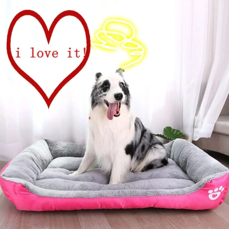 Pet Bed with Furry Cushion Soft and Beautiful Non-Slip Dog Basket Dog Sofa Furry Cushion Nest for Puppy