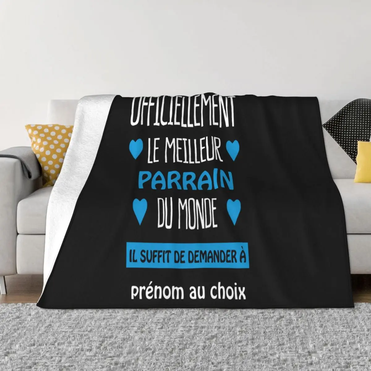 Personnalise Meilleur Parrain Parfait Cool Idee Cadeau Maillot Fete I013 Top Game Cartoon Streetwear Throw Blanket