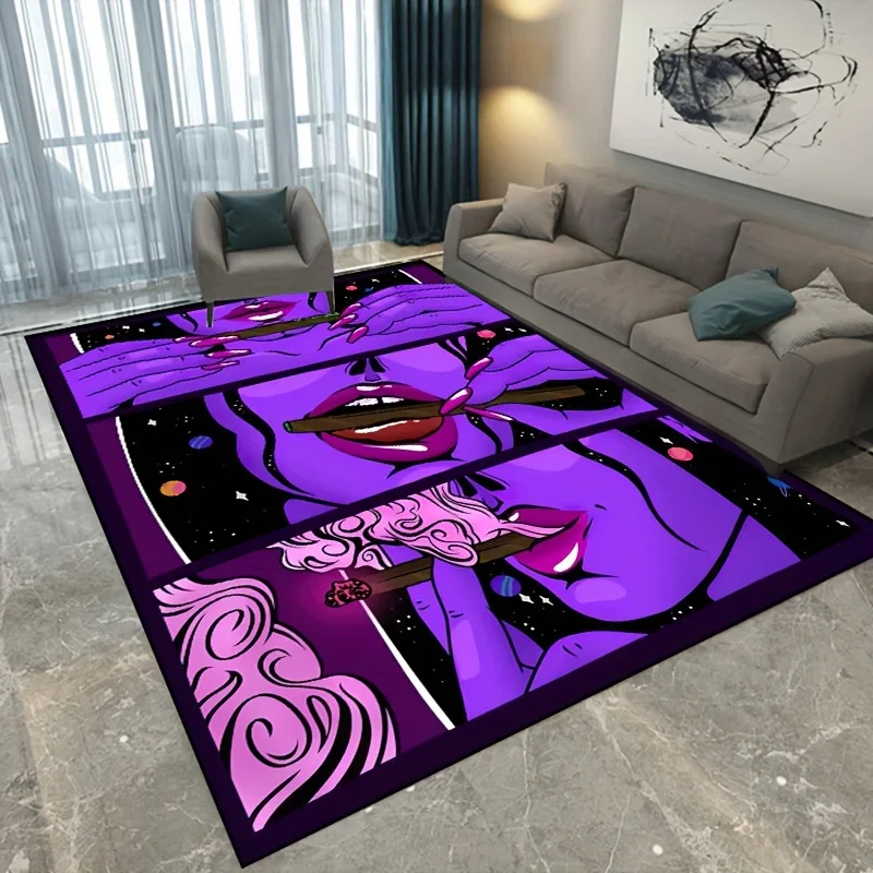 Women Smoking' Non-Slip Mat, for Indoor/Outdoor Decor - Entryway, Living Room, Bedroom, Nursery, Patio, Garden, Yard, Floor Mat