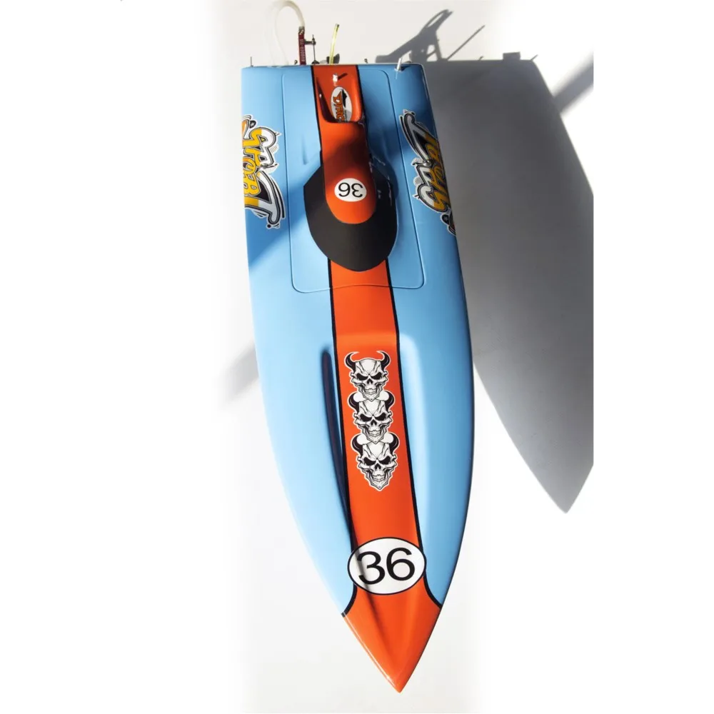 E36 75 km/h barcos rc de corrida de alta velocidade fibra de vidro barco de controle remoto modelos brinquedos para meninos TH23206-SMT7