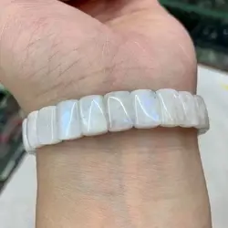 Pure Moonstone Beads Bracelet Natural Gemstone Diy Jewelry Bangle For Woman For Man Wholesale !