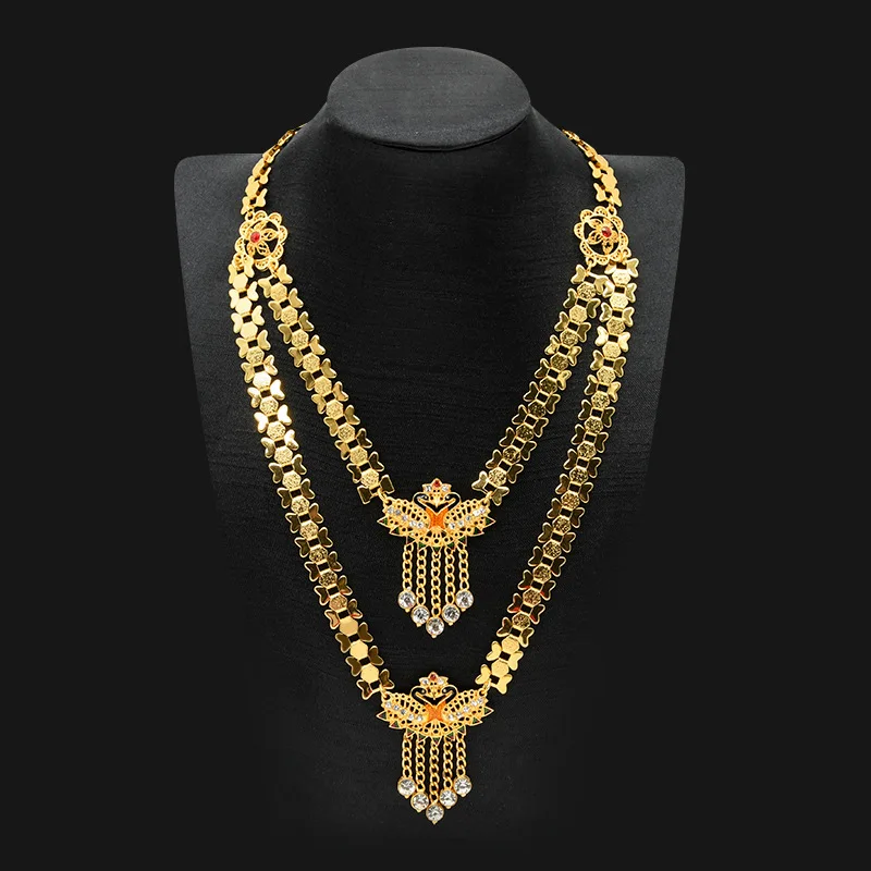 

Модное африканское 24-каратное позолоченное индивидуальное ожерелье для парных свадебных украшений DD10833