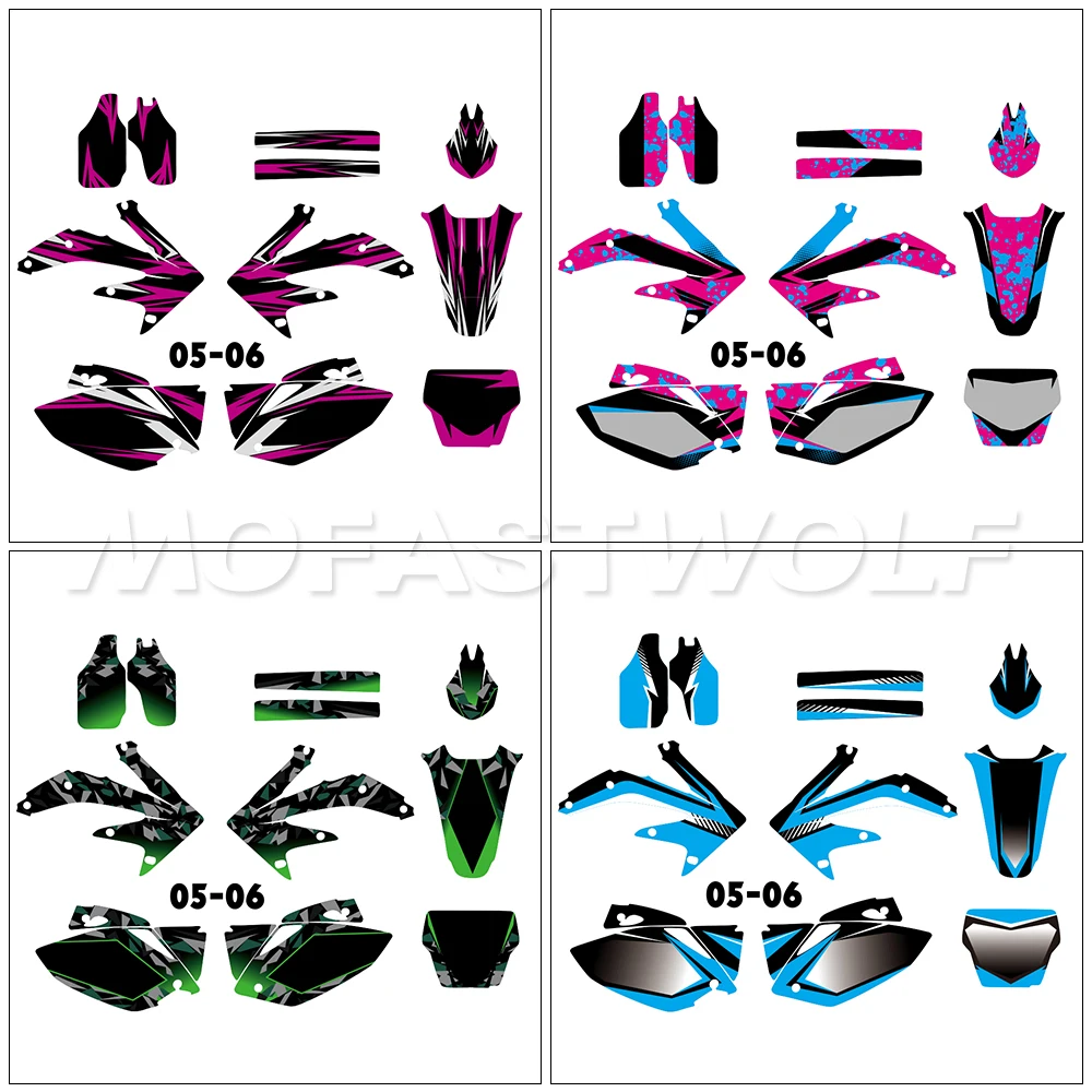 Motocross Graphic Background Decal Sticker Kit For Honda CRF450 CRF450R 2005 2006 2007 2008