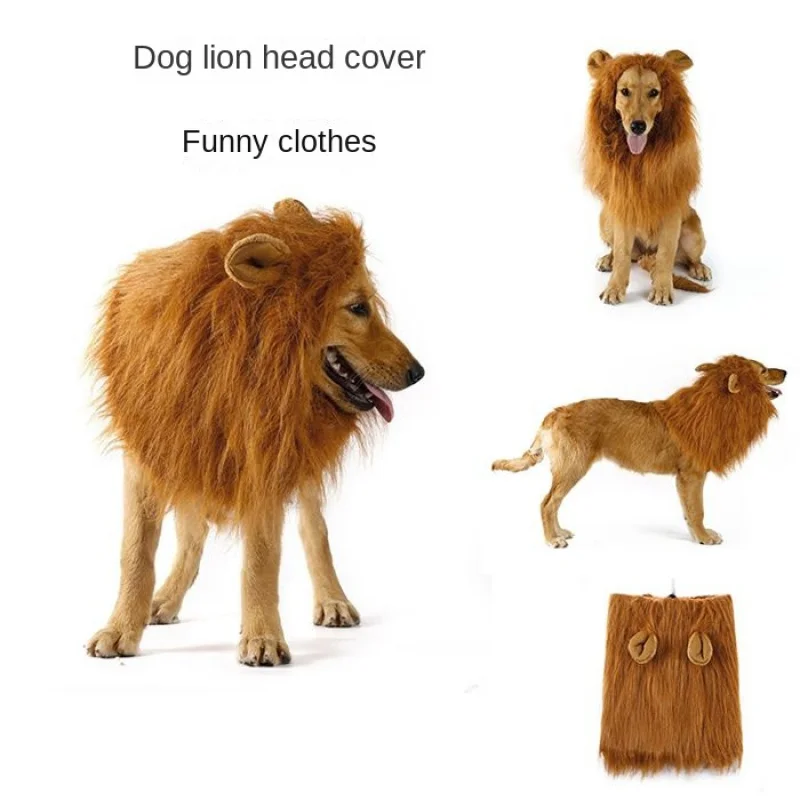 

Dog Clothing Halloween Ornaments Pet Lion Headgear Creative Dog Wig Halloween Supplies Clothing