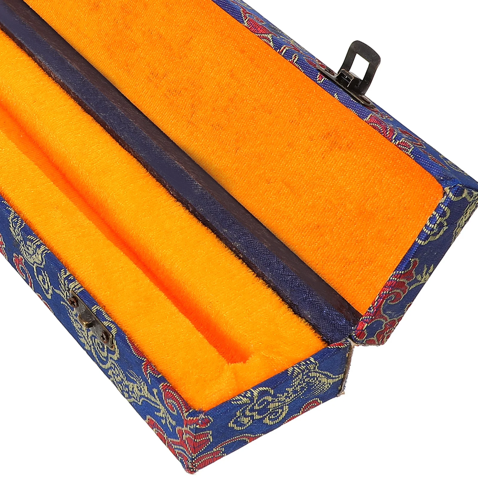 

Exquisite Fan Container Copper Clasp Design Folding Fan Holder Box Portable Wooden Storage Case for Travel Desk