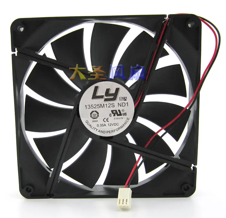 

Original LY 13525M12S ND1 DC12V 0.35A 135*135*25mm 2Lines Computer cooling fan