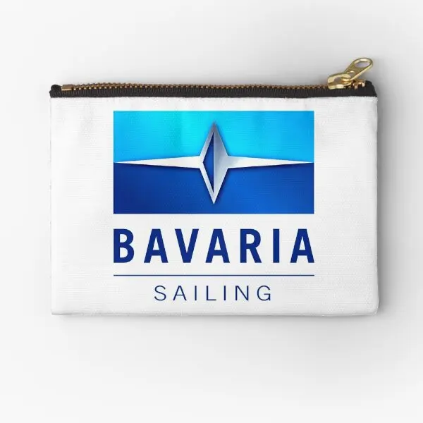 Aqua Sail Bavaria Yachts Pochettes à fermeture éclair pour femme, bleu, argent, bûche, sous-vêtements, portefeuille, sac, argent, chaussettes cosmétiques, emballage pur, clé