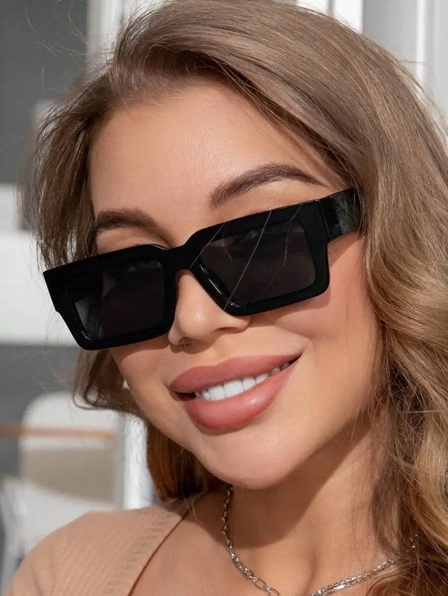 Vintage Cat-Eye Plastic Frame Fashion Eyeglasses, Unisex Design Beach Accessories For Women Glasses Shades Basics Fall Winter view 2