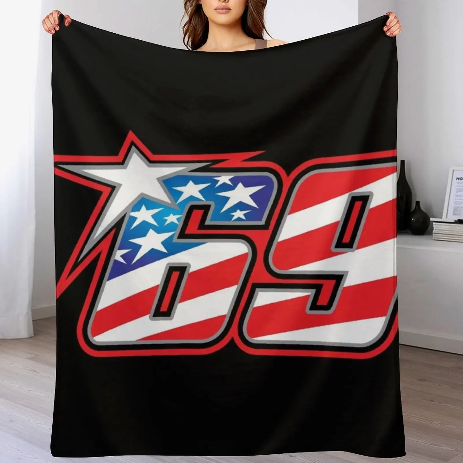

Nicky Hayden Number 69 Throw Blanket Thins Sleeping Bag warm winter Soft Blankets