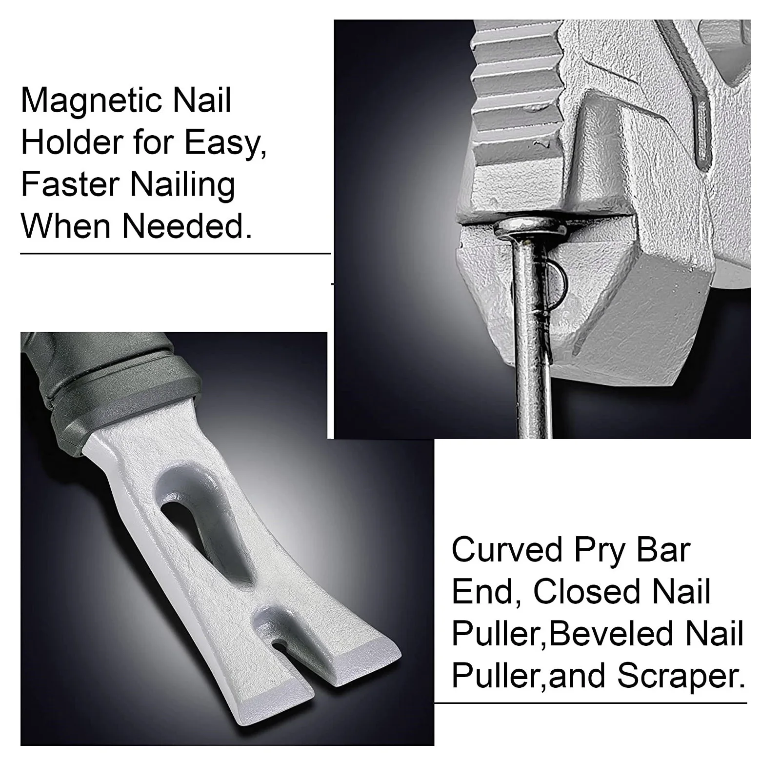 NEW Multi Function Demolition Tool Hammer Nail Puller Chisel Pry Bar Manganese Steel