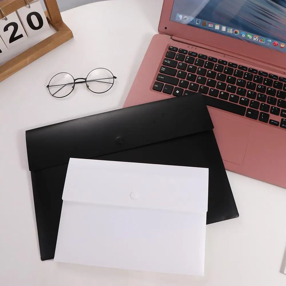 Con cierre de botón a presión carpetas de archivos bolsa organizador de documentos bolsas de maquillaje cosmético carpeta de documentos organizador de papel impermeable