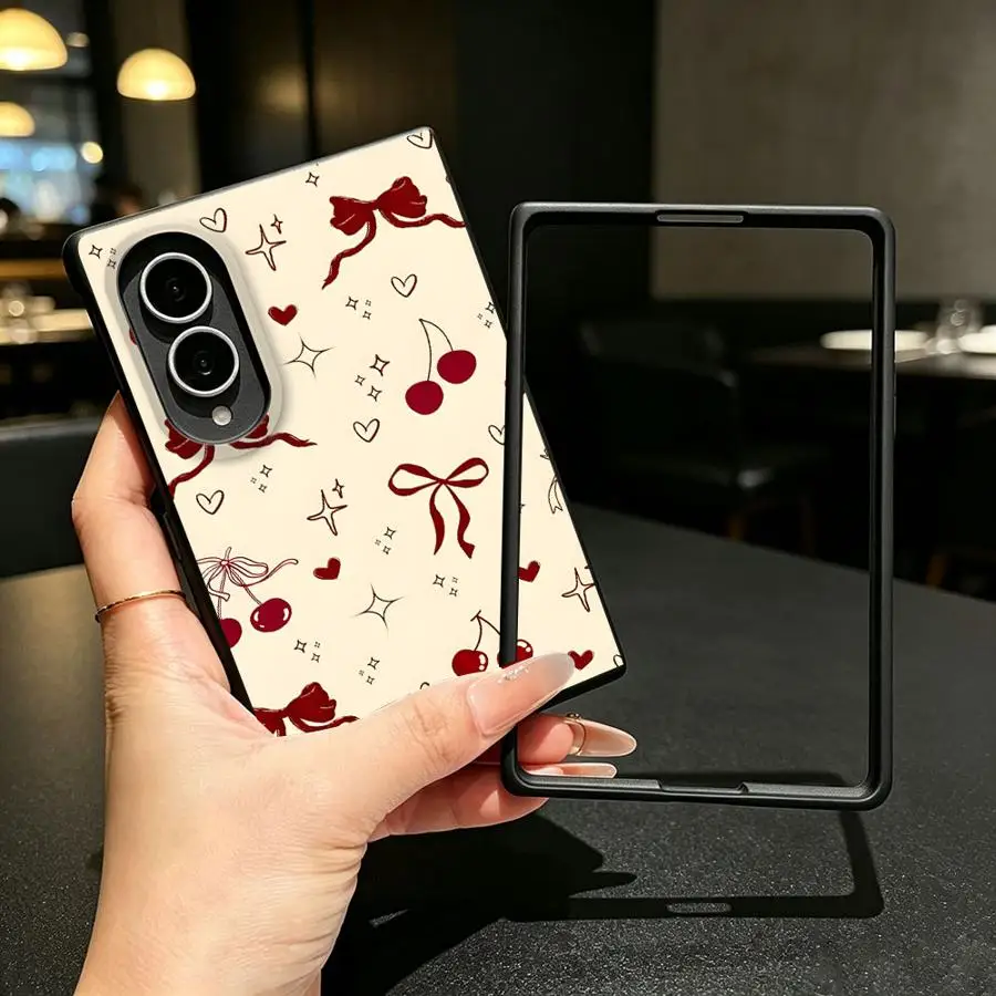 Case for Samsung Galaxy ZFold8 Z Fold 8 Z Fold8 Wide ZFold Wide Luxury Phone Cover Cartoon Bow Cherry