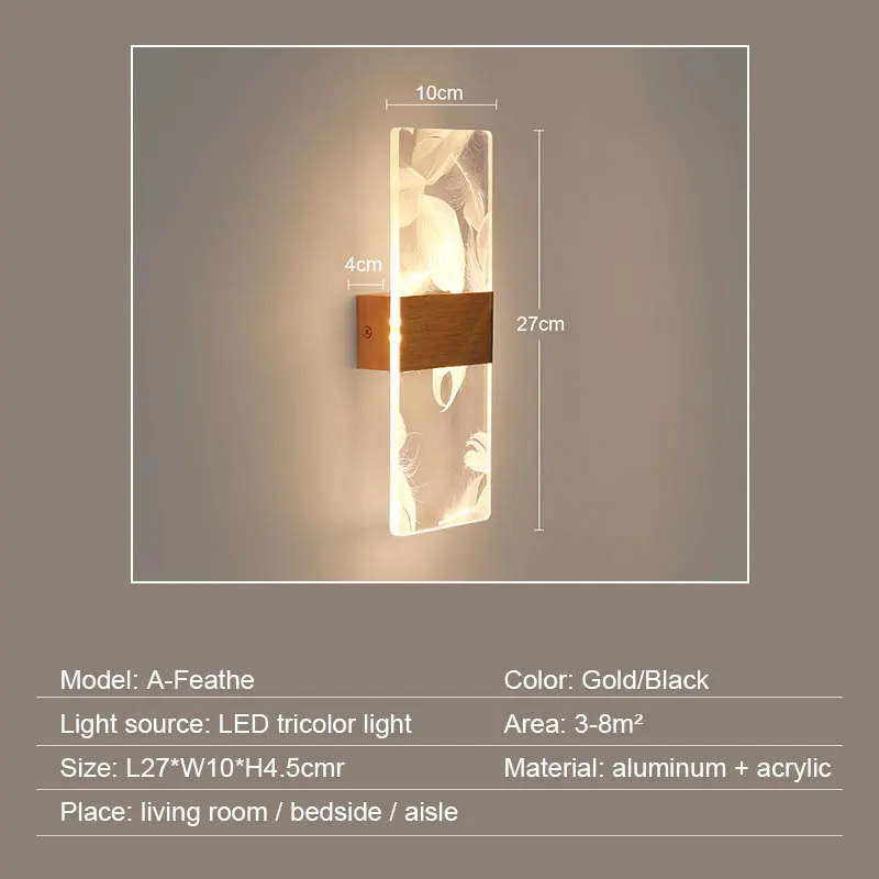 Imagem -04 - Modern Acrílico Led Wall Light Lâmpada Abajur Quarto Cabeceira Estudo Salas de Estar Corredor Wall Decor