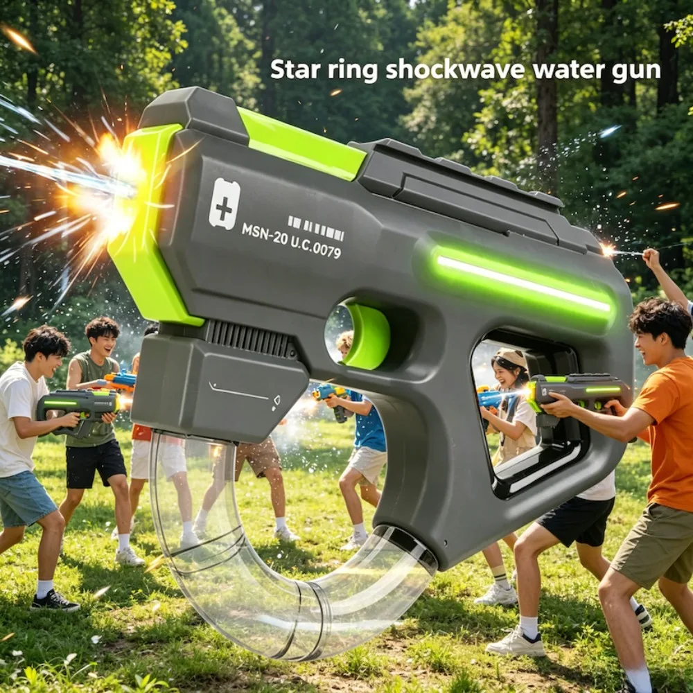 

Futuristic LED Light Water Gun Continuous Long Shoting Electric Water Blaster Games Toy for Summer Outdoor Water Fights