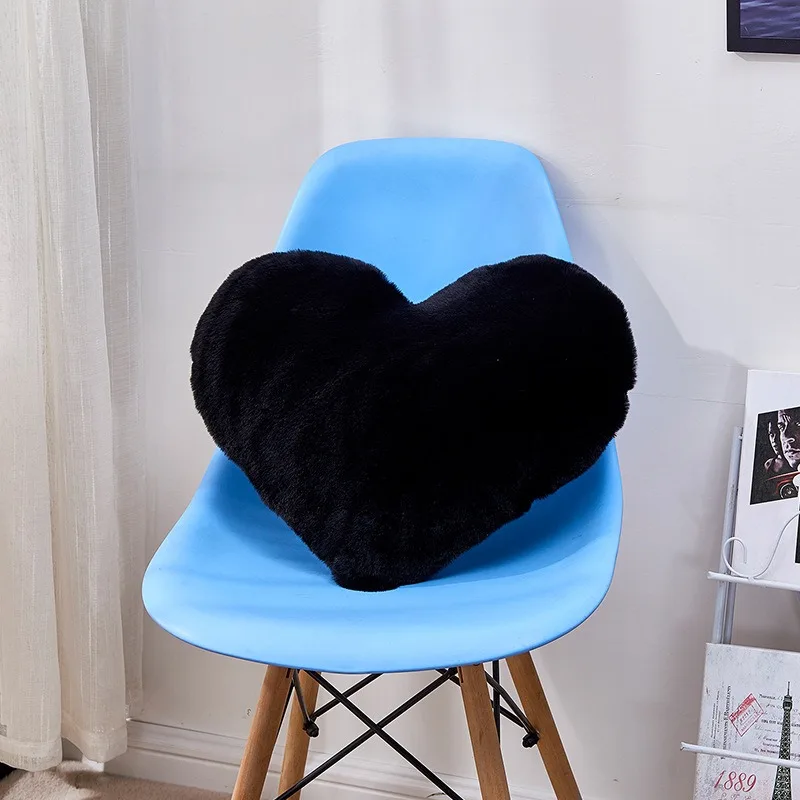 Nieuwe imitatie konijnenhaar hartvormige bontkussen kussensloop betrouwbare kussensloop zonder kern