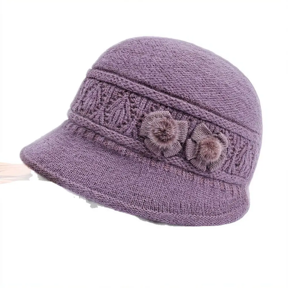 Elegant Winter Beanie For For Chenyi Elderly Ladies Soft Thermal Knit Hat Outdoor Windproof Fashionable Solid Color Headwear
