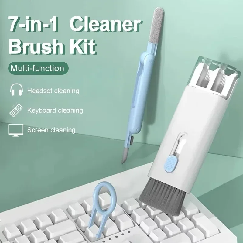 7 in 1 Computer Keyboard Cleaner Kit Earphones Cleaner Brush For AirPods Computer Tablet Laptop TV Screen Phone Cleaning Tools