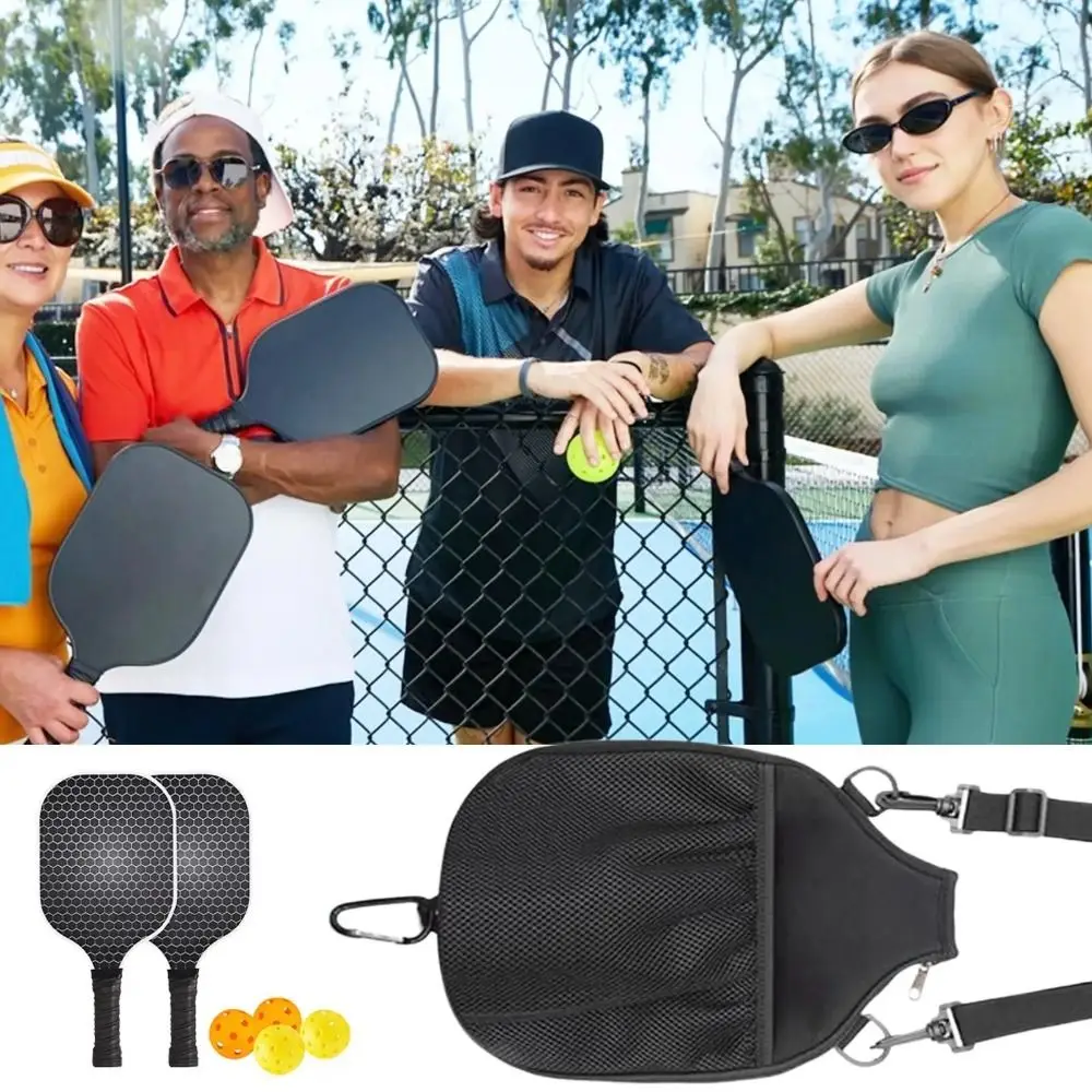 

Large Capacity Pickleball Crossbody Bag Waterproof Zipper Closure Pickleball Paddle Cover Adjustable Strap Professional