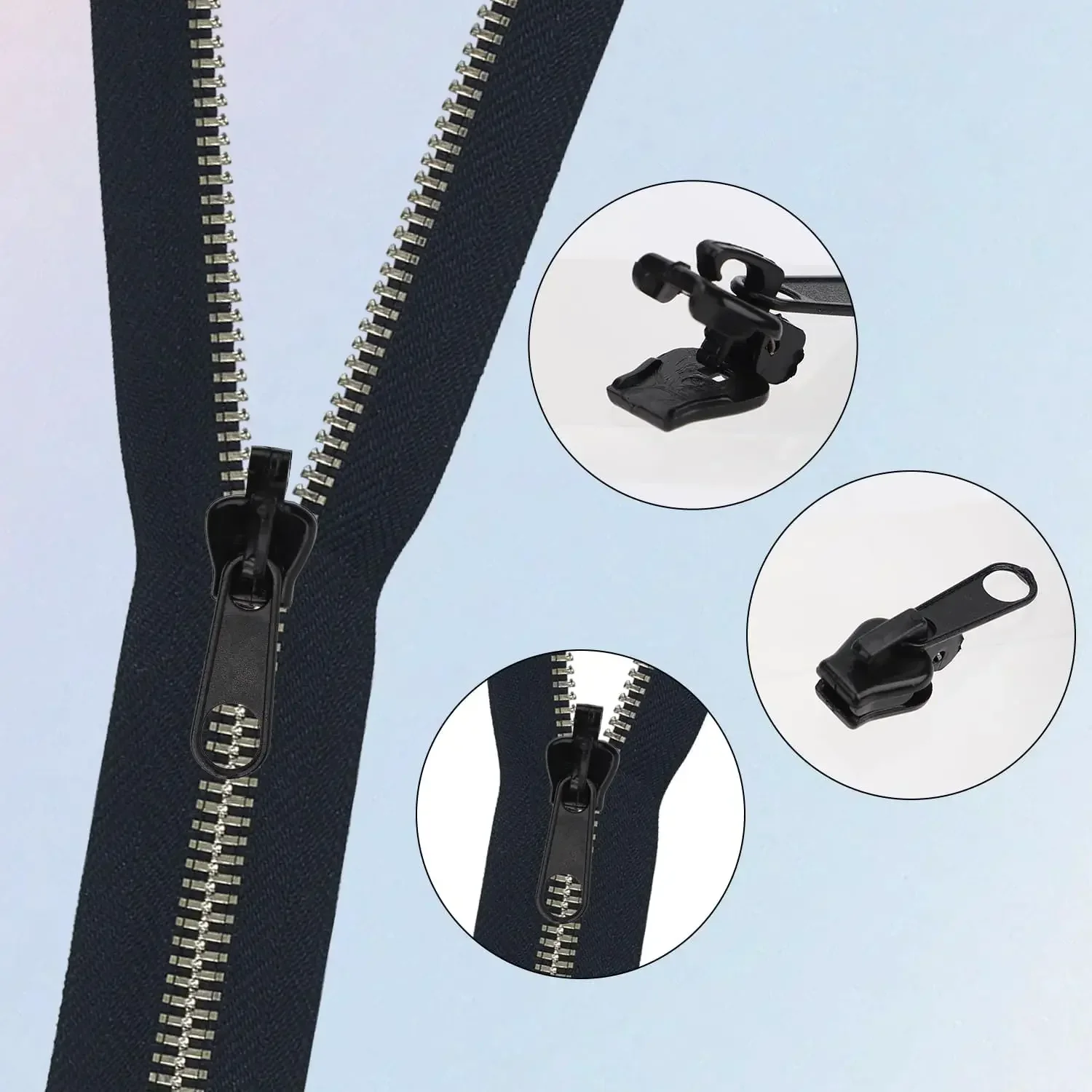 36/24PCS 3 Sizes Universal Instant Fix Zipper Repair Kit Replacement Slider Teeth Rescue New Design Zippers Sewing Clothe