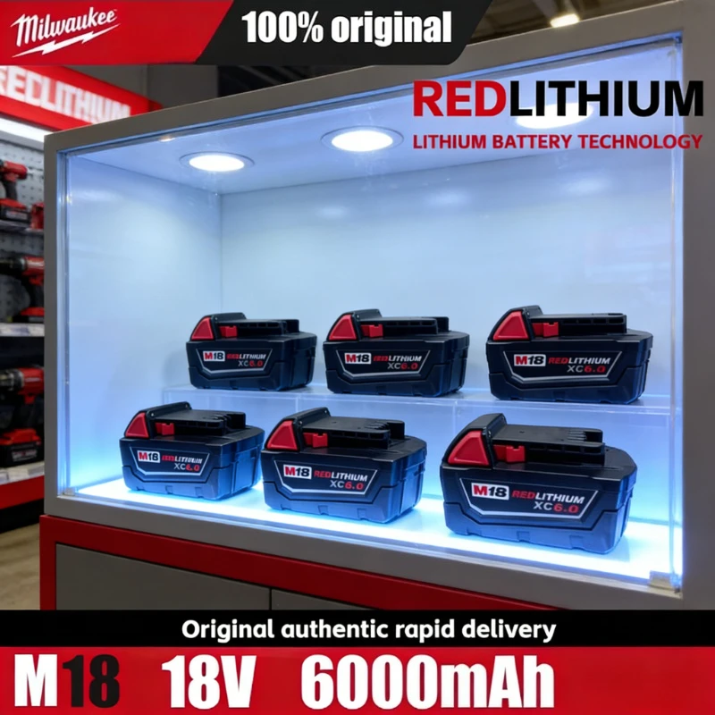 

Milwaukee M18 18V XC 6.0 Ah Lithium battery replacement, perfect for 48-11-1815, 48-11-1850 and 2604-22 products.