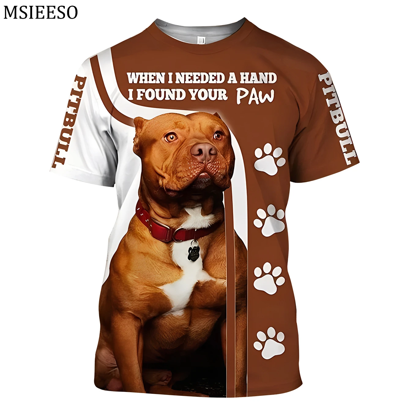 MSIEESO Men T Shirt Pitbull To Haters Pattern Animal Printed T Shirt Fashion Summer Short Sleeve Casual Unisex Tops Men Clothing