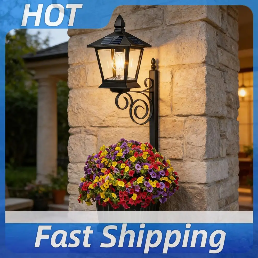 

2 In 1 Outdoor Flower Pots Light with Planter Freestanding Planters Lamp Decorative Solar Lamp for Outside/Front Door/Yard/Lawn