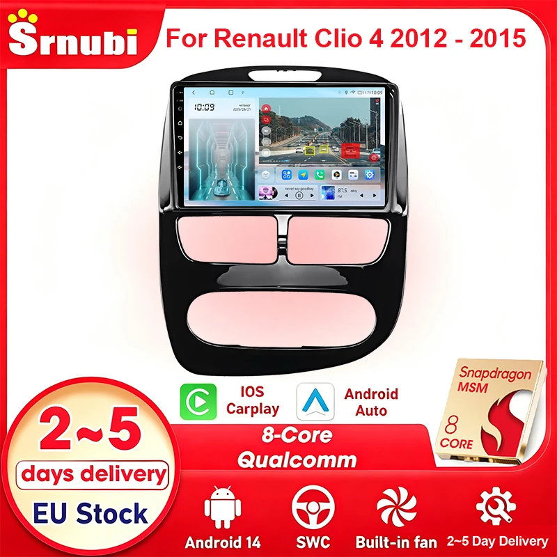 Für Renault Clio 4 2012 - 2015 FM RDS 2 Din 10 Zoll Autoradio GPS-Navigation Multimedia-Player Drahtloses Carplay Android Auto Unterhaltungsgerät DSP-Soundeffekt